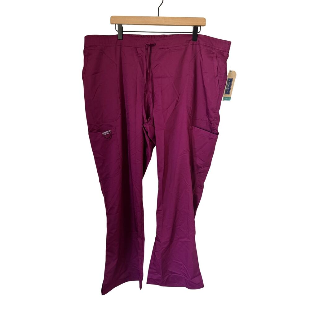 NWT Cherokee Workwear Revolution Scrub Pants 2XL Wine WW120 Drawstring